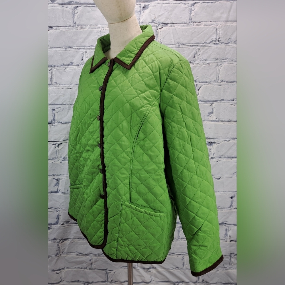 NWT Vintage 90s Joan Rivers Women's Quilted Jacket Coat Green Size XL - Picture 6 of 16